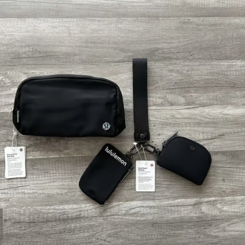 lululemon athletica Black Travel Pouch and Accessory Set